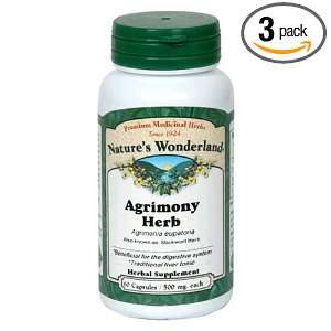 Natures Wonderland Agrimony Herbal Supplement Capsules, 500 mg, 60 