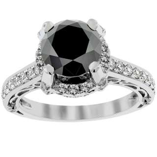   Diamond Engagement Ring Vintage Style 18K White Gold DD BDR 078  