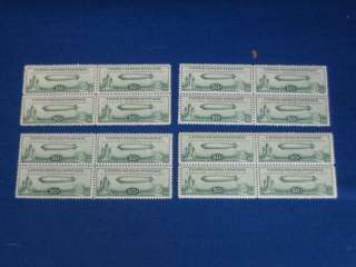 S1762A group of 25 Never Hinged C18 50C Graf Zeppelin Blocks of 4. All 