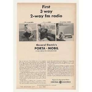 1964 General Electric Porta Mobil 3 Way 2 Way Radio Print Ad (44600)