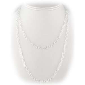   Heart Link Sterling Silver Nickel Free Chain Necklace 46 Inch Jewelry