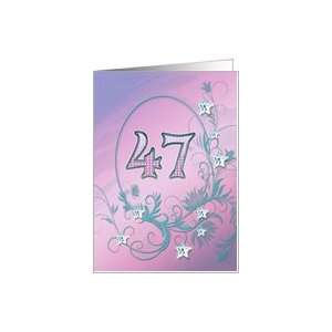  47th Birthday card with diamond stars effect Card: Toys 