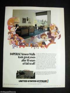1971 Disneyland Hotel Room Anaheim CA Veneer Walls Ad  