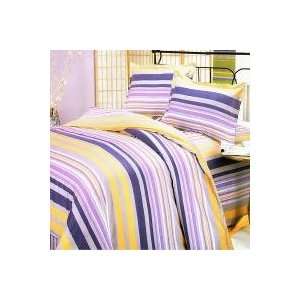  Blancho Bedding   [Purple Yellow Stripes] 100% Cotton 7PC 