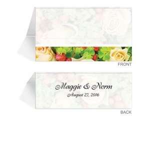   Personalized Place Cards   Yellow Rose Garden Frost: Office Products