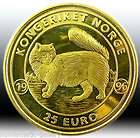 norway 25 euro 1996 bu brass norwegian cat $ 27