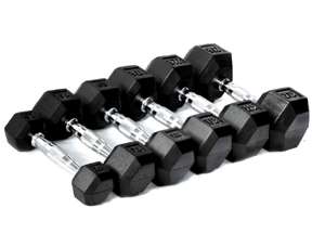 CFF Rubber Hex Dumbbells 3 lb pair Lifetime Warranty  