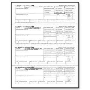    IRS Approved W2 4up Horizontal Format Tax Form