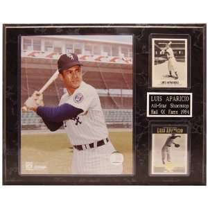  MLB White Sox Luis Aparicio 2 Card Plaque Sports 