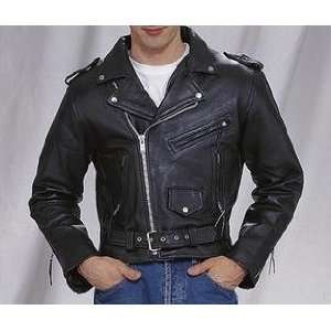  Leather Motorcycle Jacket with Zip Out Lining & Side Laces 