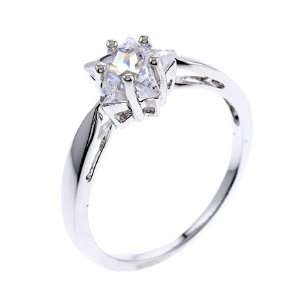    Star Shape CZ Diamond Bridal Engagement Ring: GLITZS: Jewelry