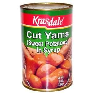 Krasdale Cut Yams (Sweet Potatoes In Syrup) 40 oz (Pack of 12):  