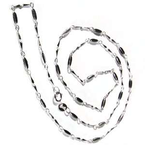  Bar Cross Chain Silver Necklace Jewelry