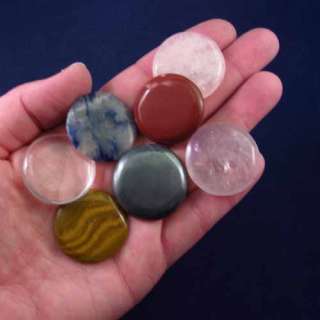 PALM STONE CHAKRA SET IN BOX Reiki Crystal Healing 7 Piece  