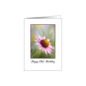  59th Happy Birthday Card, Pink Cone Flower Card: Toys 