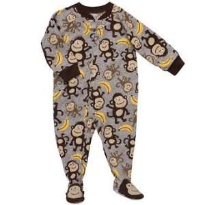   Fleece Monkey with Banana Footed Blanket Sleeper Pajamas (5T): Baby