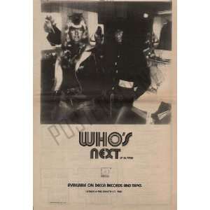 Who Whos Next Original LP Promo Poster Ad 1971:  Home 