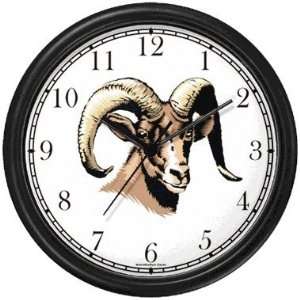  Mountain Goat   Ram Head Animal Wall Clock by WatchBuddy 
