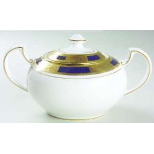  John Aynsley Empress Cobalt Sugar Bowl & Lid, Fine China 