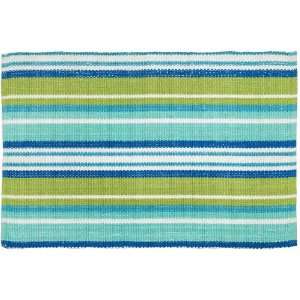  Extra Weave USA Indoor/Outdoor Rug, Teal, Kiwi and Blue, 2 