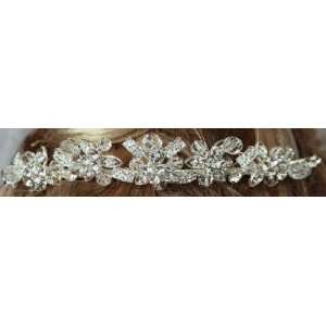  Crystal and Rhinestone Flower Tiara 7009: Beauty