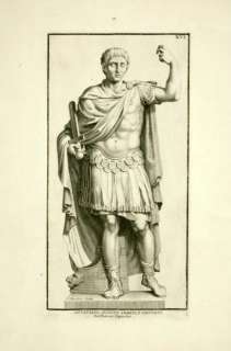 ANTIQUE PRINT OTTAVIANO AUGUSTO  EMPEROR de Rossi 1704  