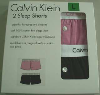 New Boxed Set of 2 Calvin Klein Cotton Sleep Shorts Pick: M L XL 4 