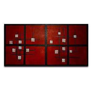  Hand Painted Modern Oil Painting Asian black and red 