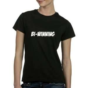  Winning Bi Winning Printed on Ladies Junior Fit Tshirt 