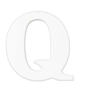  8 Inch Wall Hanging Wood Letter Q White: Baby