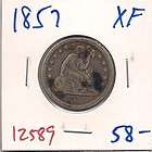 1857 liberty seated quarter dollar extra fine 12589 