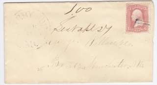 Kittery Point Maine 1860s Cancel on Cover  