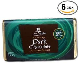 Lake Champlain Chocolates (80% Cocoa) Dark Chocolate, 3 Ounce Bars 