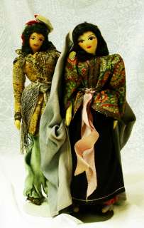 FABULOUS PR. of 10 CLOTH TOURIST DOLLS TURKISH KIMPORT  