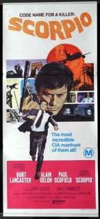 SCORPIO 1973 Burt Lancaster Alain Delon Daybill Movie poster  