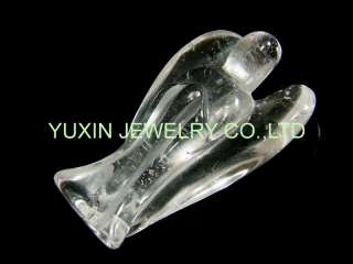 YNA198 Rock crystal carved angel with wing figurine  
