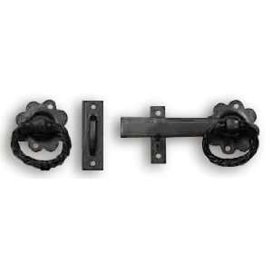  Black Wrought Iron, Ring Gate Latch Twisted 5, 