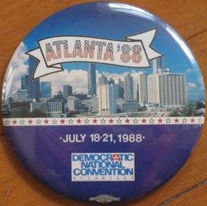 1988 Atlanta Democratic National Convention Lg Button  
