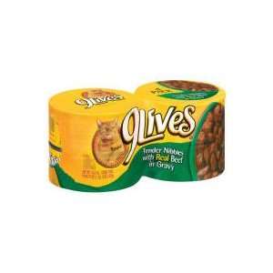  9 Lives Tender Nibbles with Real Beef in Gravy Cat Food, 5 