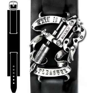  Pain Is Pleasure Leather Wrist Strap Jewelry