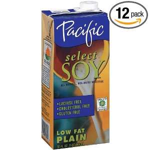 Pacific Natural Foods Select Soy, Low Fat Plain, 32 Ounce (Pack of 12 