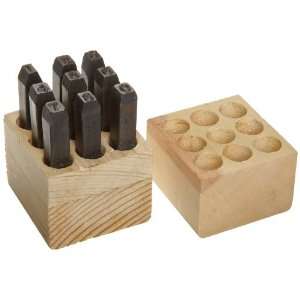 Young Bros 05094 9 Piece Reversed Stamp Figure Set, Steel, 3/16 