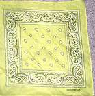 Yellow Western Cowboy Handkerchief Scarf Paisley Bandan