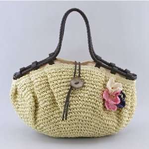   Weight Woven Straw Handbag Shoulder Bag 92084 BEIGE Toys & Games
