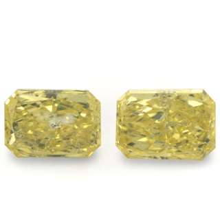 1ct Certified Intense Yellow Loose Natural Diamond Pair  