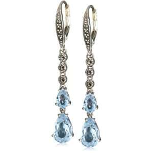  Judith Jack Sterling Silver with Marcasite and Blue Topaz 