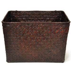  Brown Stained Woven Seagrass Basket