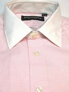 Kenneth Gordon   Solid Dress Shirt with White Collar  