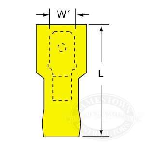   Male Disconnect w/Insulation Grip 12 10 AWG 11729 1/4in (Box of 50