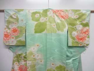 22651# Japanese KIMONO SILK / VINTAGE KIMONO / HAND PAINT & EMBROIDERY 